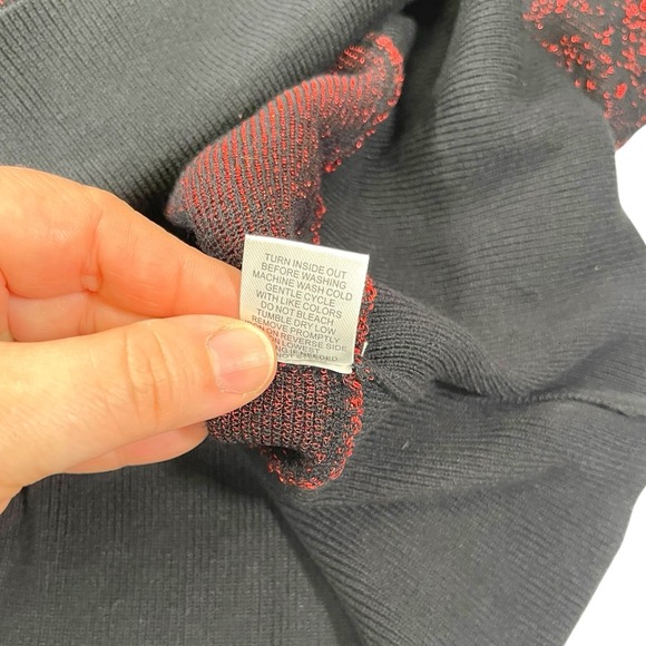 NY Collections 3x Red/Black  Sparkly Sweater Dress Metallic Stretch Romance Goth - Picture 8 of 9